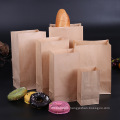 Low cost biodegradable recycled brown kraft paper custom foods packaging paper bag